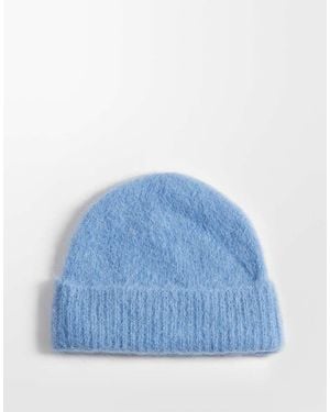 ASOS Gorro De Punto De Mezcla De Alpaca Y Lana En Medio - Azul