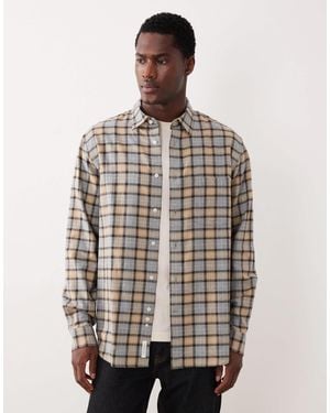 ARKET Relaxed Fit Flannel Shirt - Natural