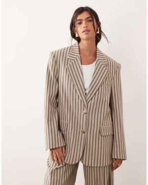 ARRANGE Oversized Single Breasted Blazer - Brown