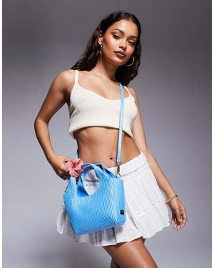 River Island Bolso Pequeño De Rafia De - Azul