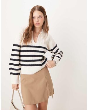Nobody's Child Maglione A Righe Con Colletto - Neutro