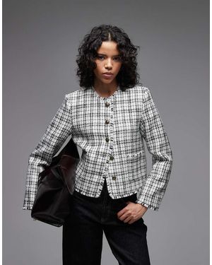 ASOS Button Through Cropped Blazer - Grey