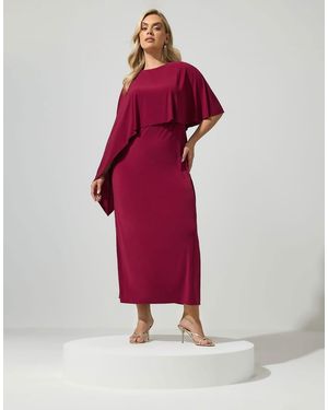 Yours Clothing Maxi Cape Dress - Red