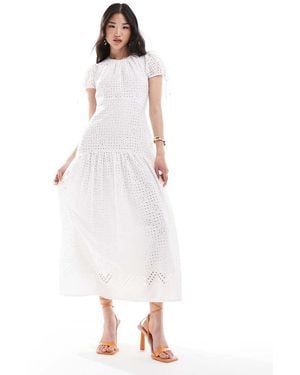 Closet Drop Hem Broderie Maxi Dress - White