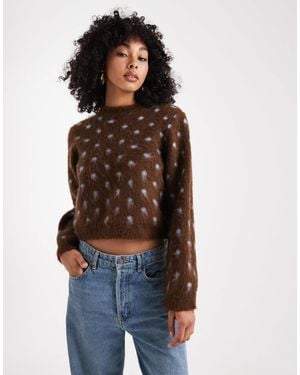 ASOS Brushed Knitted Sweater - Blue