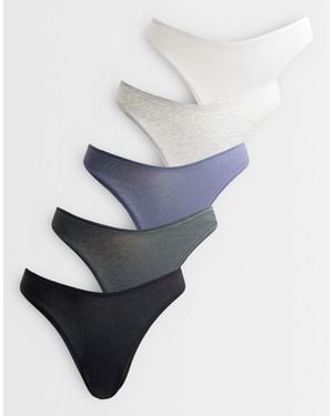 ASOS 5 Pack Cotton Thong - Multicolor