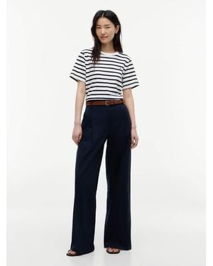 Tommy Hilfiger Logo Embroidery Wide Leg Chinos - Blue