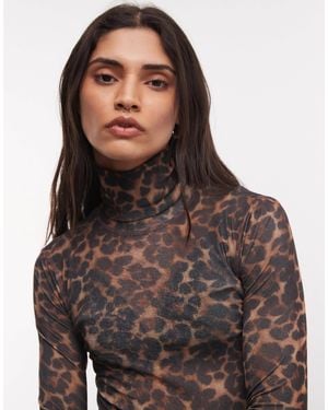 ASOS Sheer Turtle Neck Long Sleeve - Black