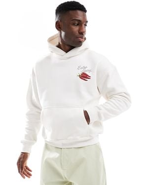 Hollister Fruit Motif Back Detail Hoodie - White