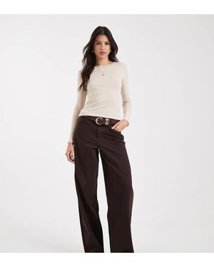 ONLY High Waist Barrel Jeans - Brown