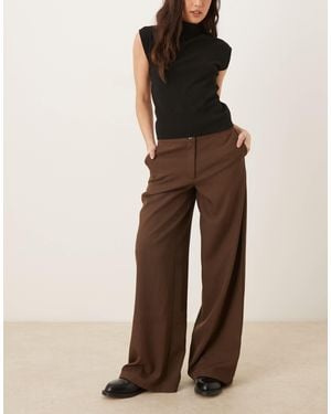 Jdy High Waist Wide Leg Trouser - Brown