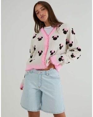 Skinnydip London Disney Minnie Mouse Ecru Knitted Cardigan - Grey