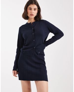 Object Fine Gauge Knit Mini Skirt - Blue