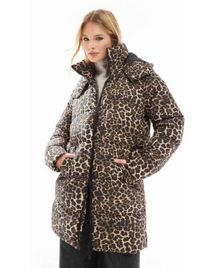 Threadbare Mid Length Puffer Coat - Grey