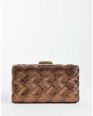 True Decadence Geweven Clutch Met Structuur - Bruin