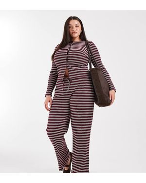 Collusion Plus Relaxed Rib Trousers - Red