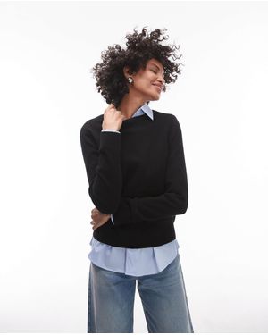 Mango Pull col rond en cachemire - Blanc
