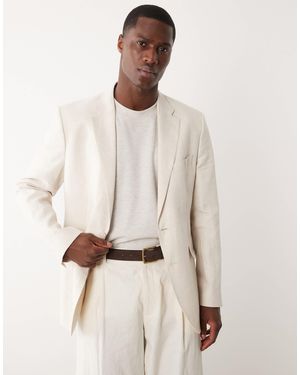 Mango – amalfi – slim-fit-anzugblazer aus 100% leinen - Natur