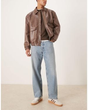 ARKET Mist Low Rise baggy Wide Leg Jeans - Natural