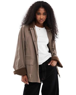 ONLY Contrast Detail Barn Jacket - Brown