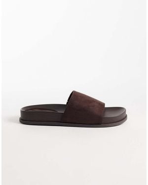 Glamorous Footbed Sandals - Brown