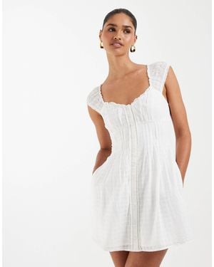 Hollister – minikleid im milchmädchen-stil - Weiß