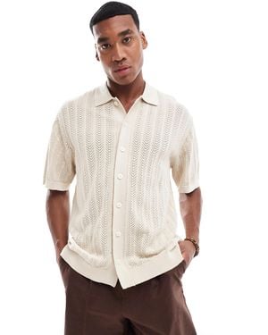 SELECTED Oversized Crochet Shirt - White