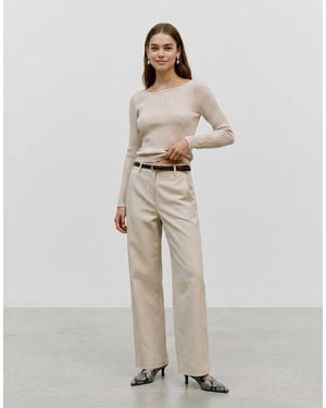 Vero Moda Top en maille beige - Blanc
