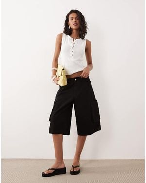 ASOS Bermuda Longer Cargo Short - Black