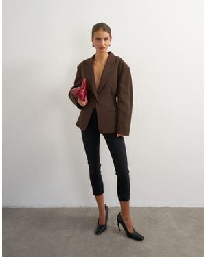 TOPSHOP Cinch Waist Blazer - Brown