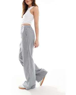 Object – elegante, gestreifte hose - Weiß