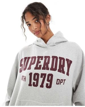 Superdry Athletic Essentials Relaxed Hoodie - White