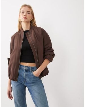 New Look Giacca Bomber Imbottita Scuro - Marrone