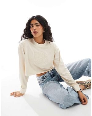 Levi's Varsity Tonal Logo Crop Long Sleeve T-Shirt - White