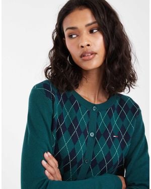 Tommy Hilfiger Flag Logo Cardigan - Blue
