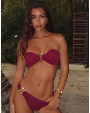 Moda Minx Mangole Scrunch Bandeau Bikini Top - Purple
