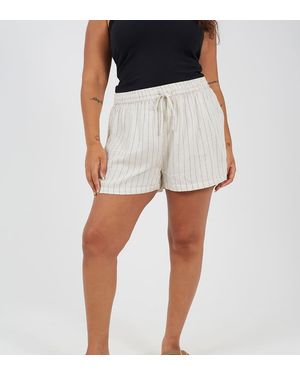 Brave Soul Curve Stripe Elasticated Waist Shorts - Black