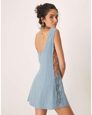 Vrg Grl Discoteca Mini Linen Dress - White