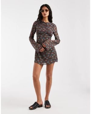 Free People Jolie Printed Mini Dress - Brown