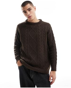 Threadbare – oversize-grobstrickpullover - Schwarz