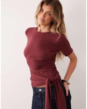 ASOS Supersoft Wrap Tie Top - Red