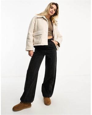 Pull&Bear Wool Cropped Coat - White