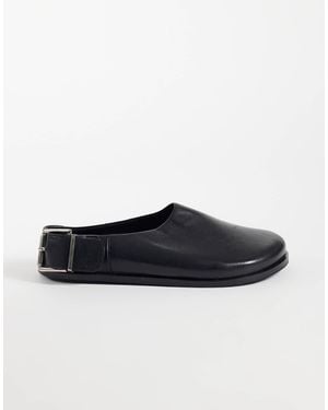 ASOS Marshall Real Leather Flat Mules - Black