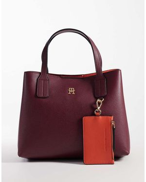 Tommy Hilfiger Icon Mini Satchel With Card Holder - Red
