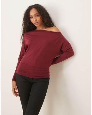 Cotton On Peyton Off Shoulder Long Sleeve - Red