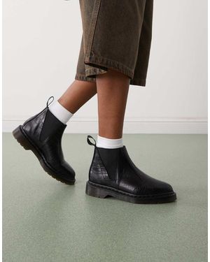 Dr. Martens Ii Bianca Croco Chelsea Boot - Black