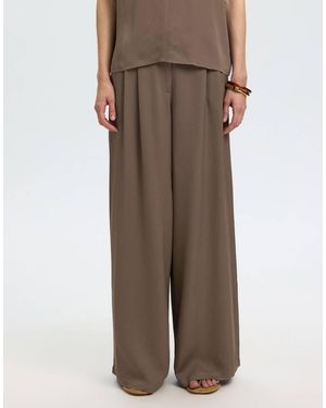 SELECTED Broek Met Wijde Pijpen - Bruin