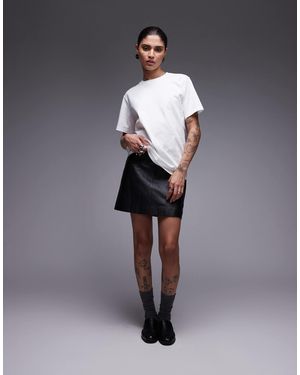 AllSaints – renai – minirock aus leder - Blau