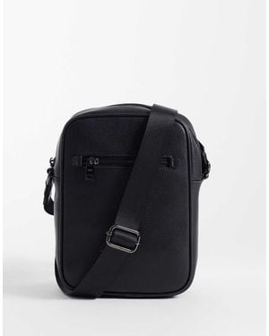 Mango Classic 100% Leather Cross Boady Bag - Black