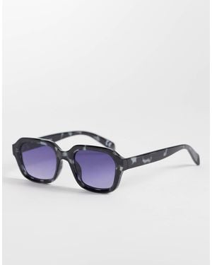 ASOS – schmale, eckige sonnenbrille mit gestell - Blau